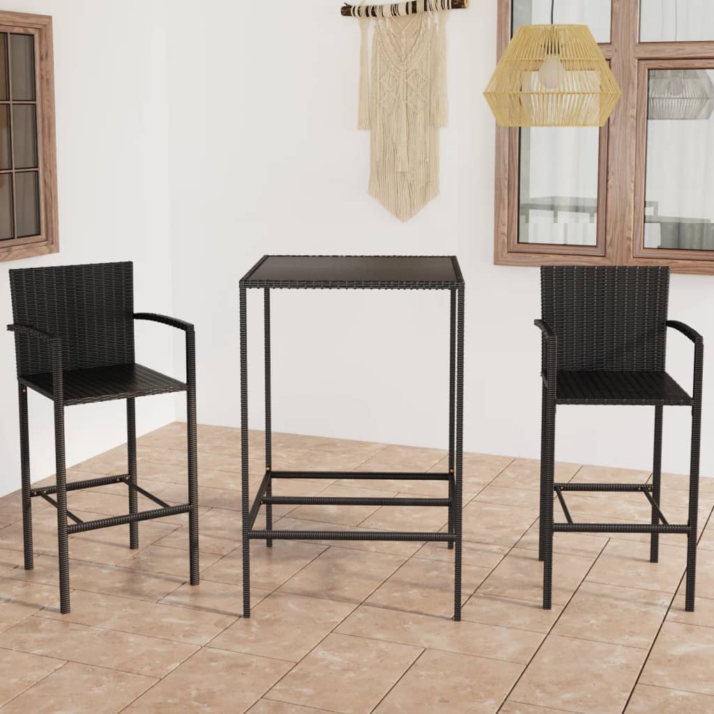 Ensemble De Bar De Jardin 5 Pcs Résine Tressée