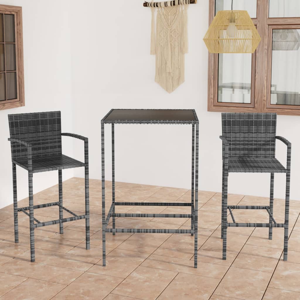 Ensemble De Bar De Jardin 5 Pcs Résine Tressée