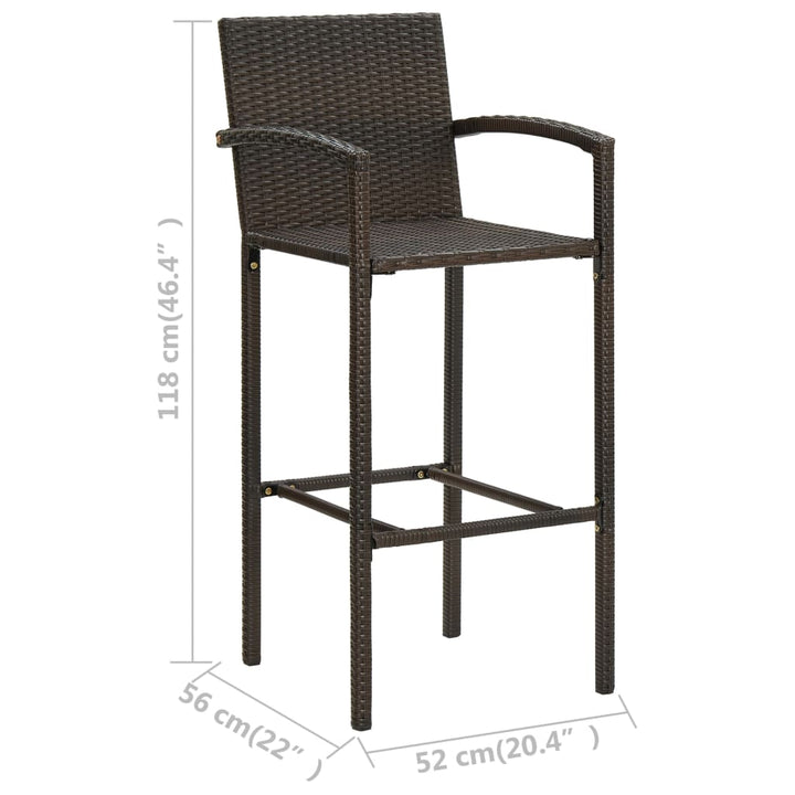 Ensemble De Bar De Jardin 5 Pcs Résine Tressée