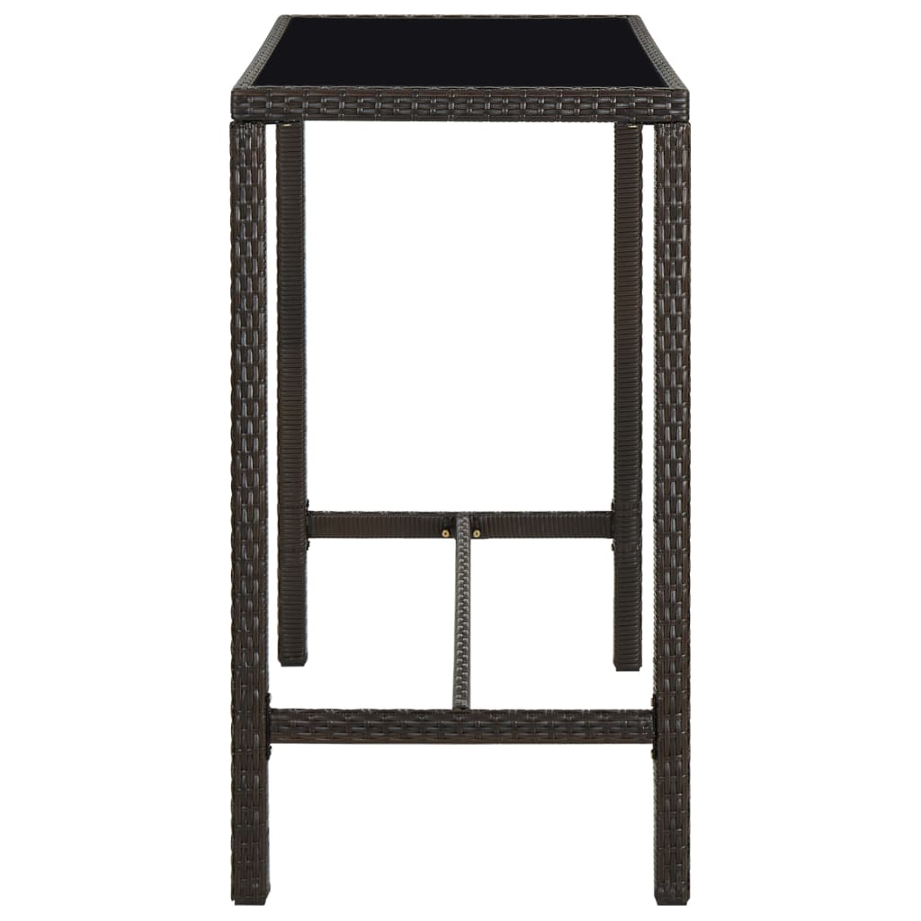 Ensemble De Bar De Jardin 5 Pcs Résine Tressée