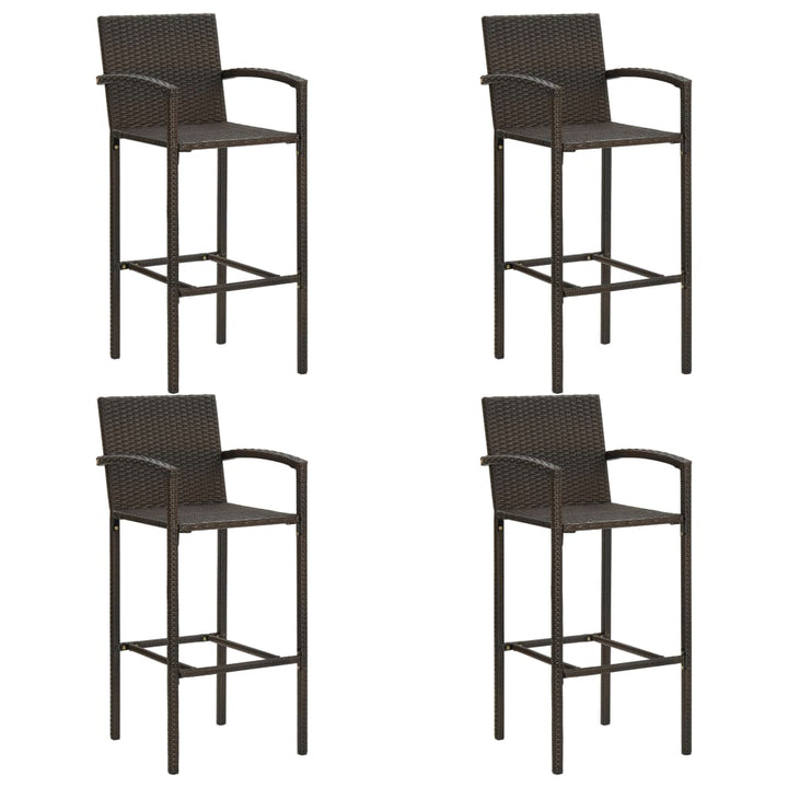 Ensemble De Bar De Jardin 5 Pcs Résine Tressée