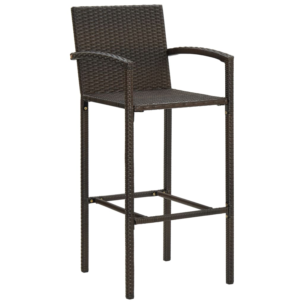 Ensemble De Bar De Jardin 5 Pcs Résine Tressée