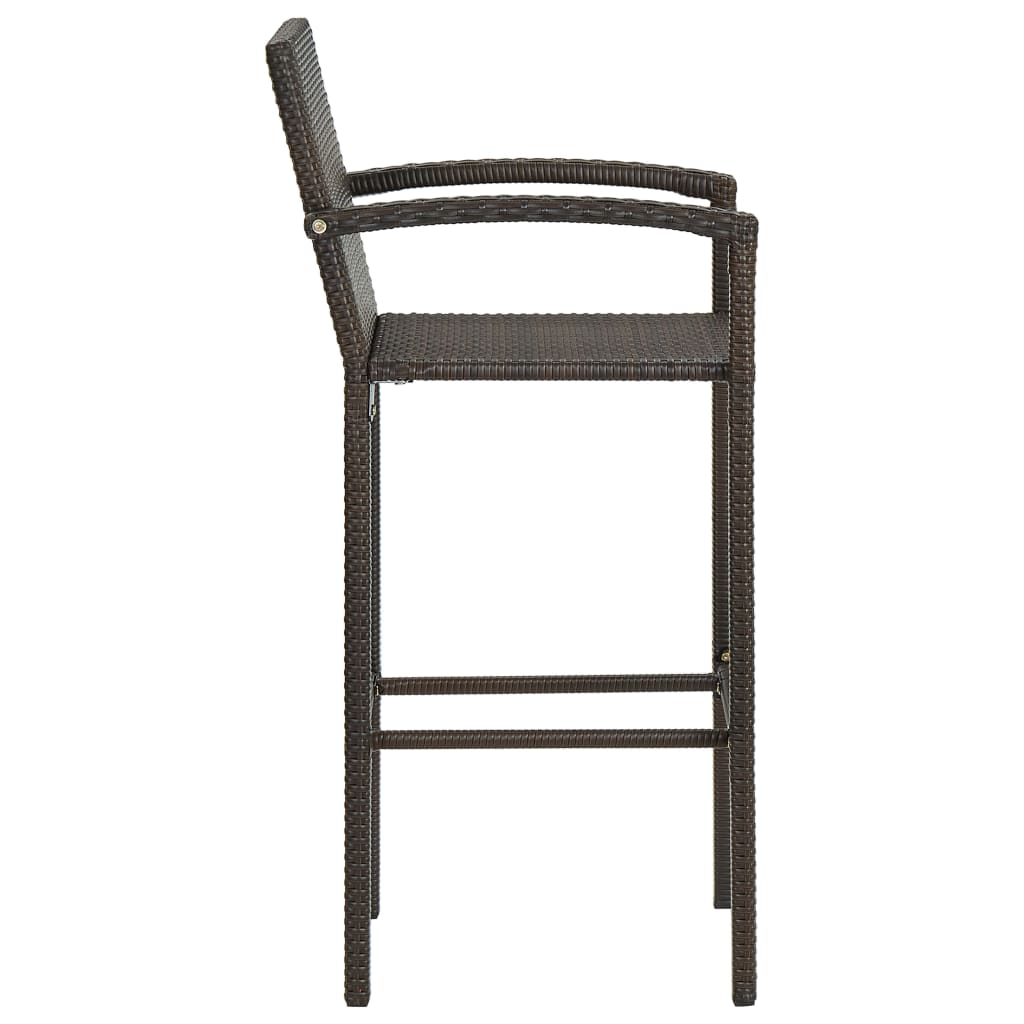 Ensemble De Bar De Jardin 5 Pcs Résine Tressée