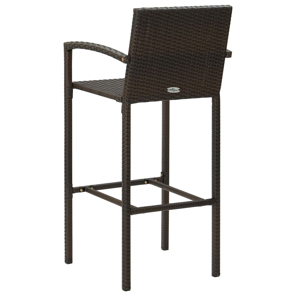 Ensemble De Bar De Jardin 5 Pcs Résine Tressée