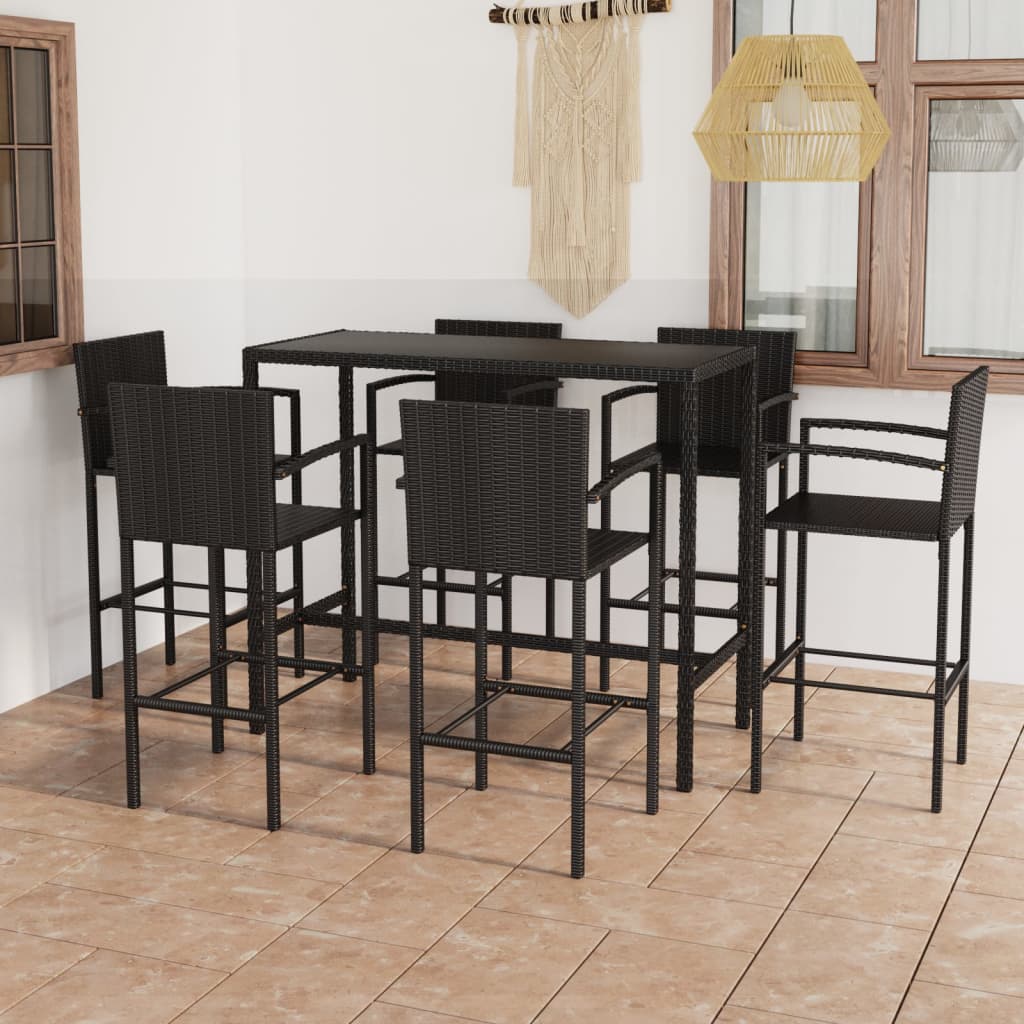 Ensemble De Bar De Jardin 5 Pcs Résine Tressée