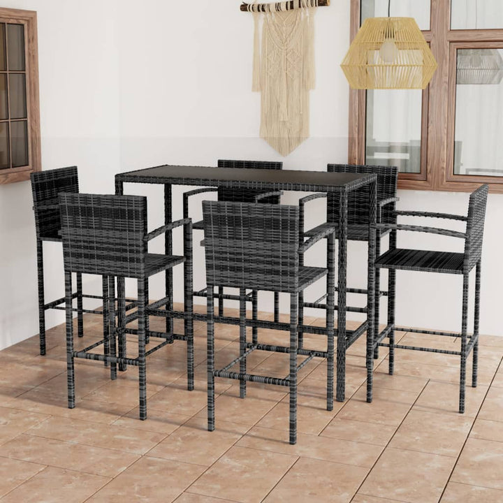 Ensemble De Bar De Jardin 5 Pcs Résine Tressée
