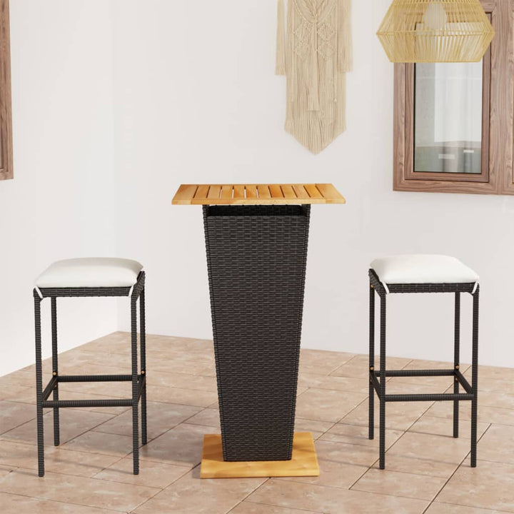 Ensemble De Bar De Jardin 9 Pcs Et Coussins Résine Tressée