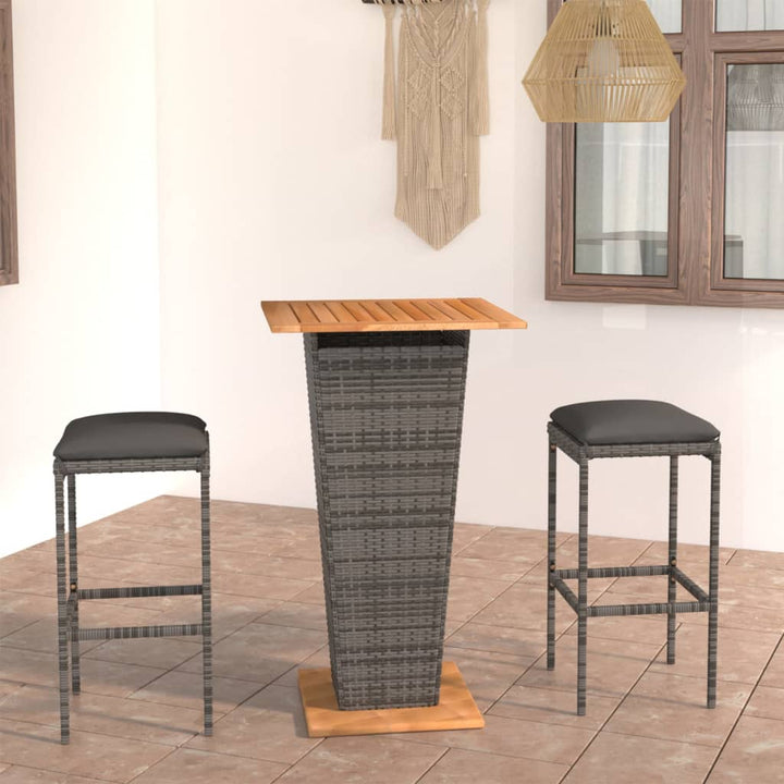 Ensemble De Bar De Jardin 9 Pcs Et Coussins Résine Tressée