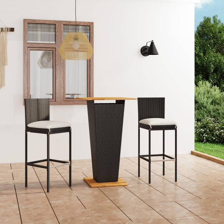 Ensemble De Bar De Jardin 5 Pcs Et Coussins Résine Tressée