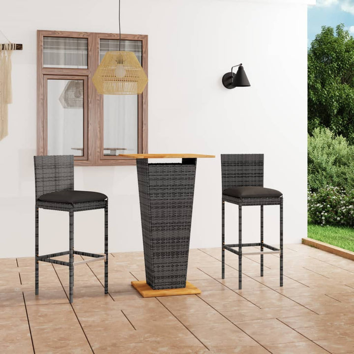 Ensemble De Bar De Jardin 5 Pcs Et Coussins Résine Tressée