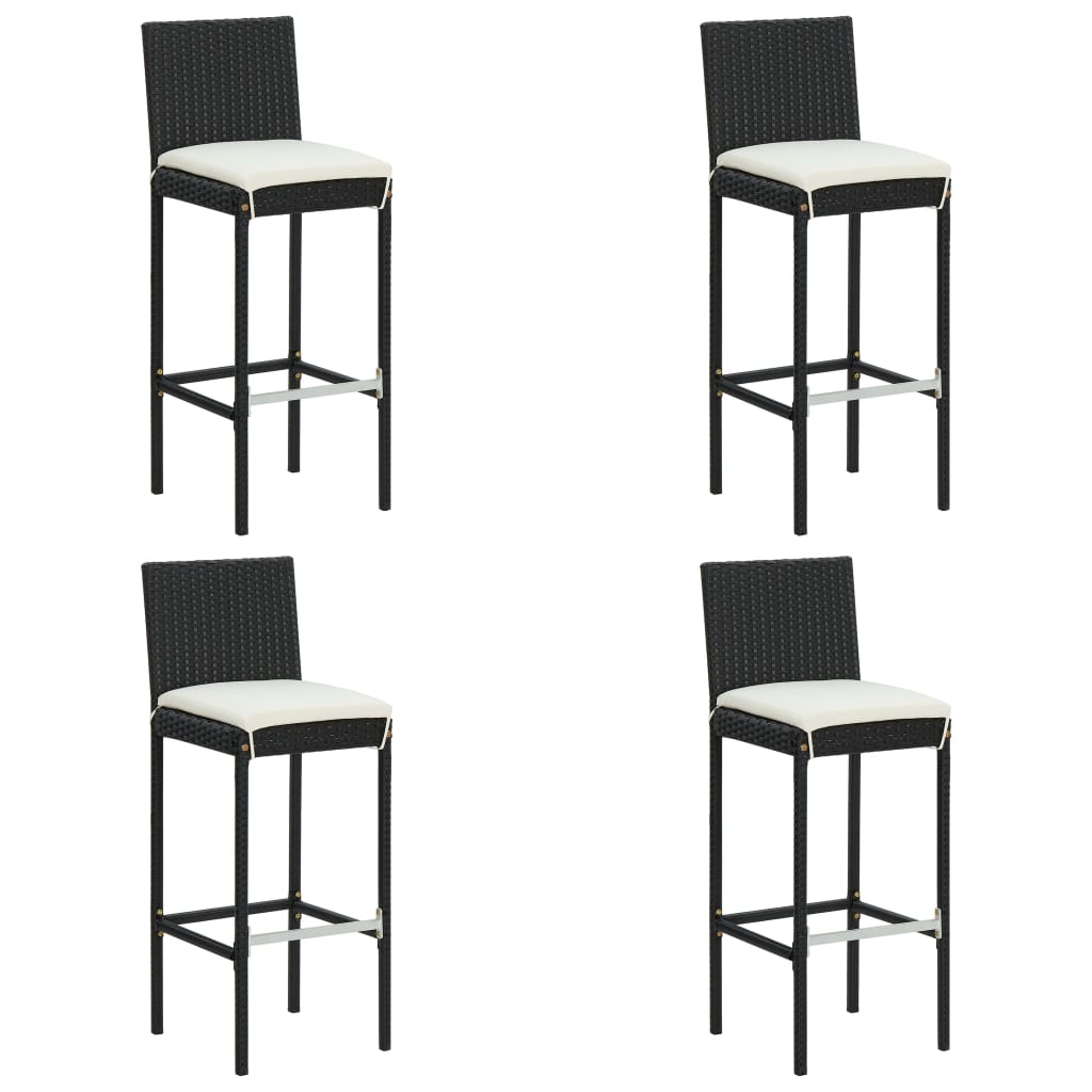 Ensemble De Bar De Jardin 5 Pcs Et Coussins Résine Tressée