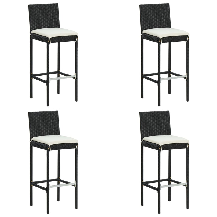 Ensemble De Bar De Jardin 5 Pcs Et Coussins Résine Tressée