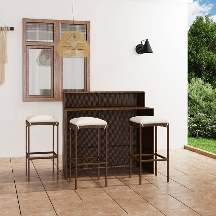 Ensemble De Bar De Jardin Avec Coussins 4 Pcs