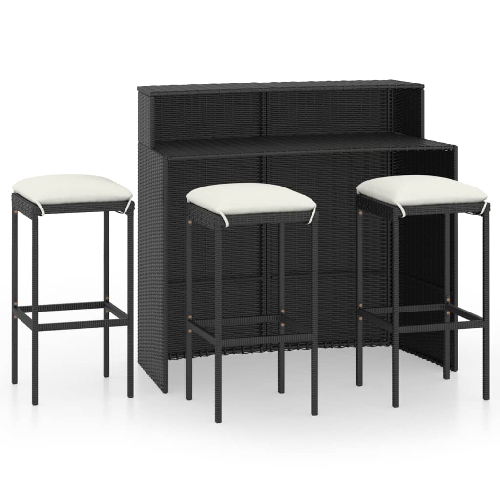 Ensemble De Bar De Jardin Avec Coussins 4 Pcs