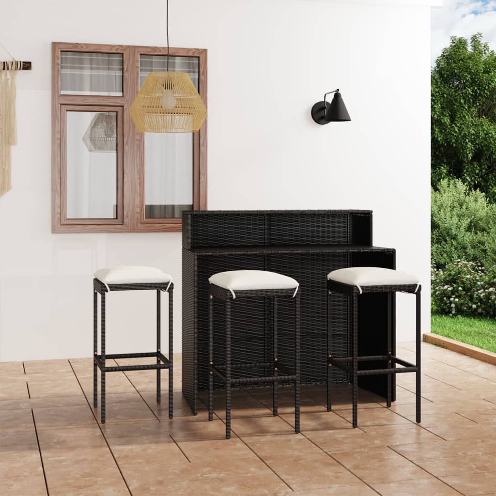Ensemble De Bar De Jardin Avec Coussins 4 Pcs
