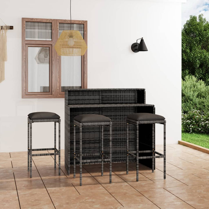 Ensemble De Bar De Jardin Avec Coussins 4 Pcs