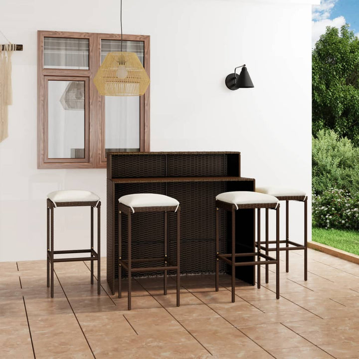 Ensemble De Bar De Jardin Avec Coussins 4 Pcs