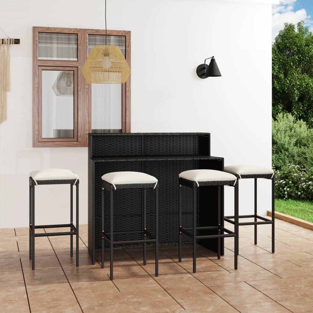 Ensemble De Bar De Jardin Avec Coussins 4 Pcs