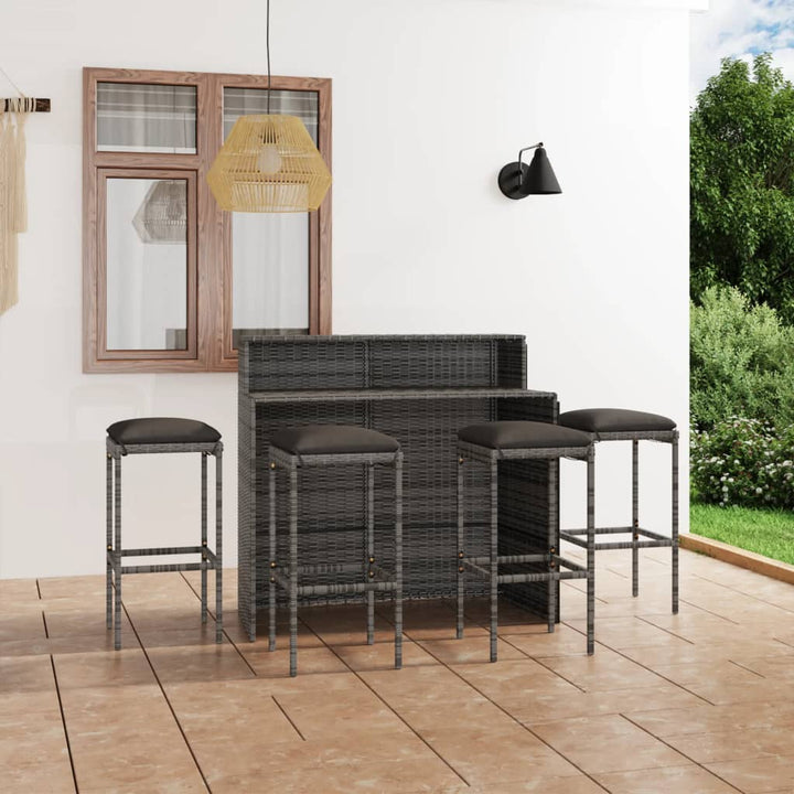 Ensemble De Bar De Jardin Avec Coussins 4 Pcs