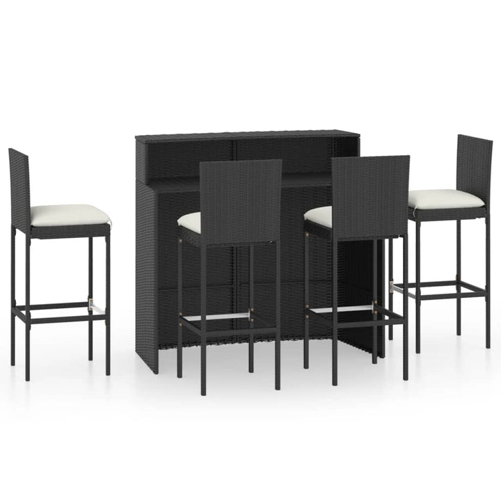Ensemble De Bar De Jardin Avec Coussins 5 Pcs