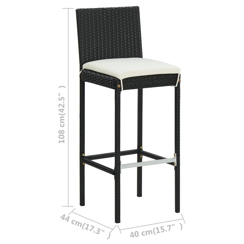 Ensemble De Bar De Jardin Avec Coussins 5 Pcs