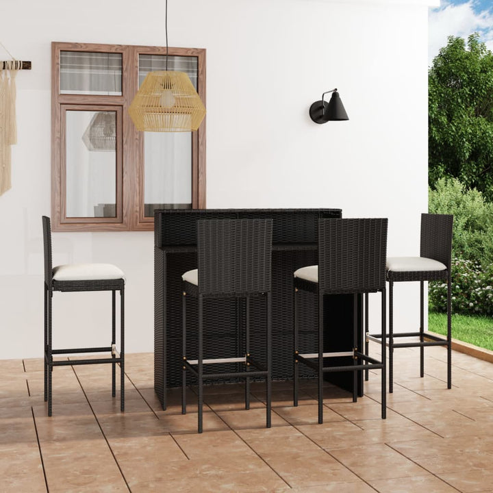 Ensemble De Bar De Jardin Avec Coussins 5 Pcs