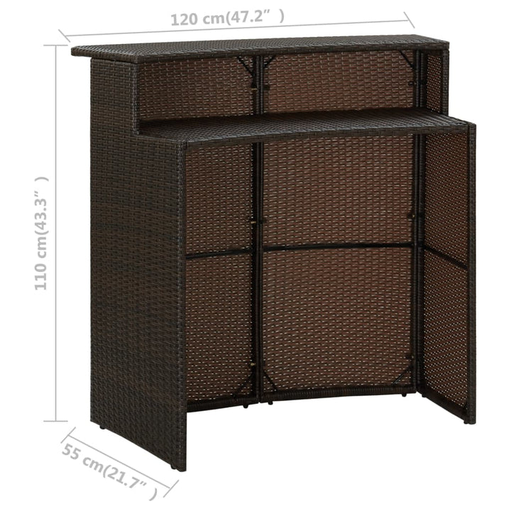 Ensemble De Bar De Jardin 3 Pcs