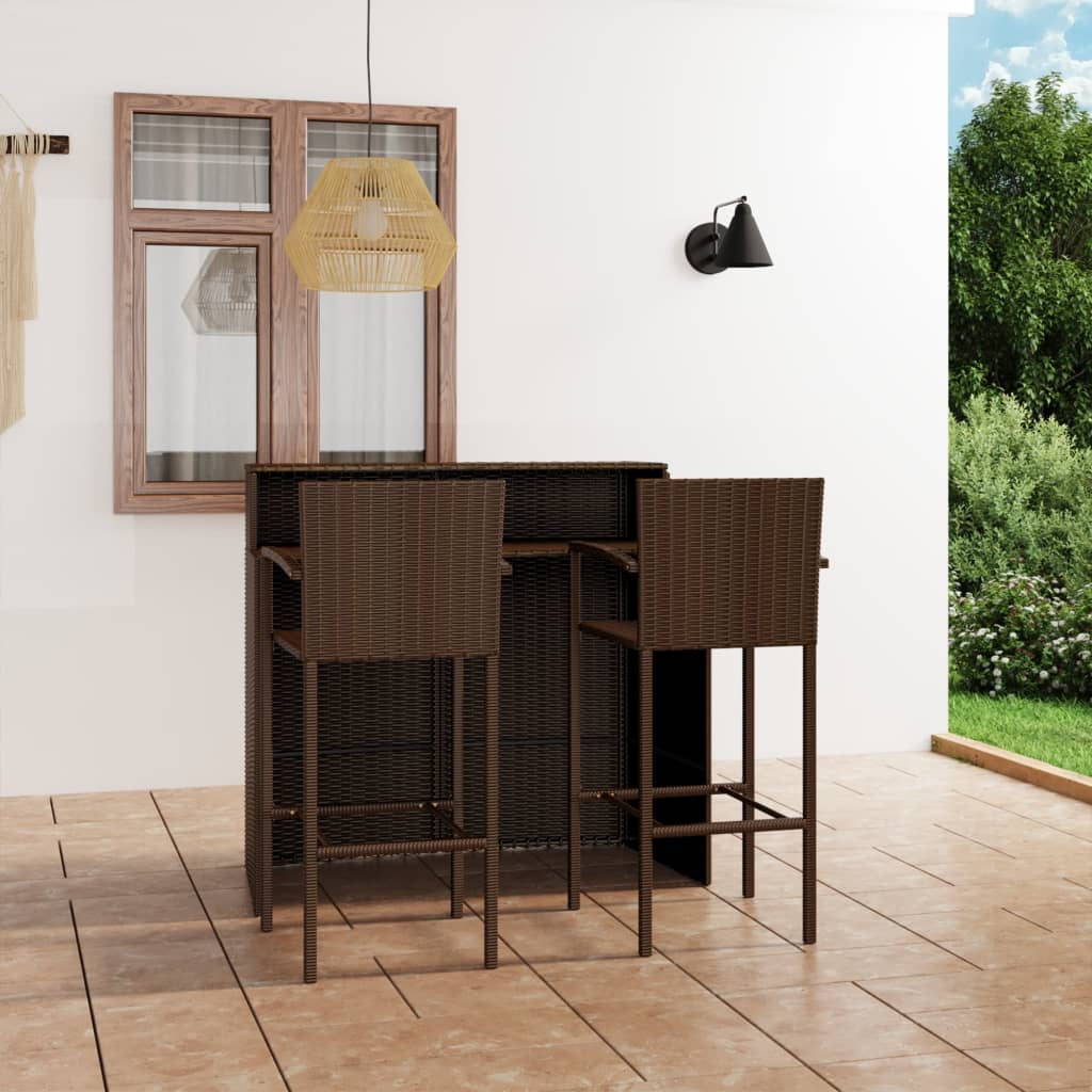 Ensemble De Bar De Jardin 3 Pcs