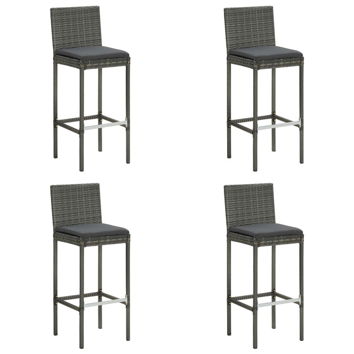 Ensemble De Bar De Jardin 5 Pcs Et Coussins Résine Tressée