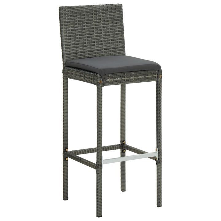 Ensemble De Bar De Jardin 5 Pcs Et Coussins Résine Tressée