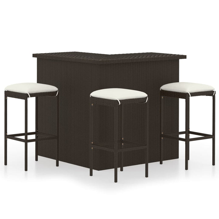 Ensemble De Bar De Jardin 16 Pcs Coussins Résine Tressée