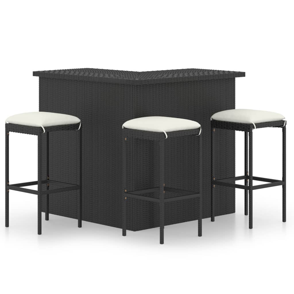 Ensemble De Bar De Jardin 16 Pcs Coussins Résine Tressée