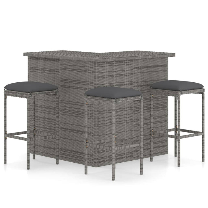 Ensemble De Bar De Jardin 16 Pcs Coussins Résine Tressée