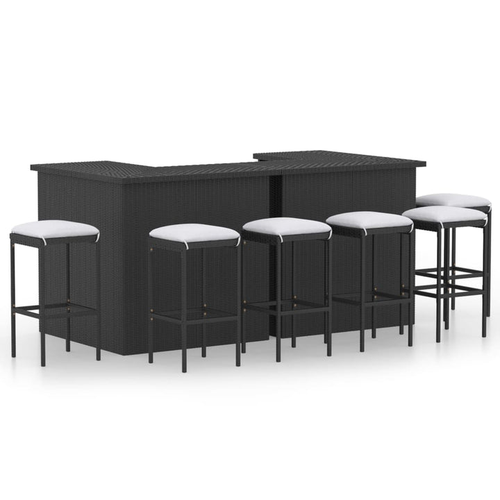Ensemble De Bar De Jardin 16 Pcs Coussins Résine Tressée