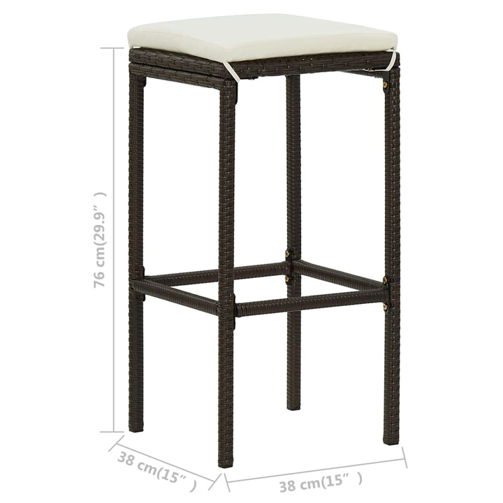 Ensemble De Bar De Jardin 16 Pcs Coussins Résine Tressée