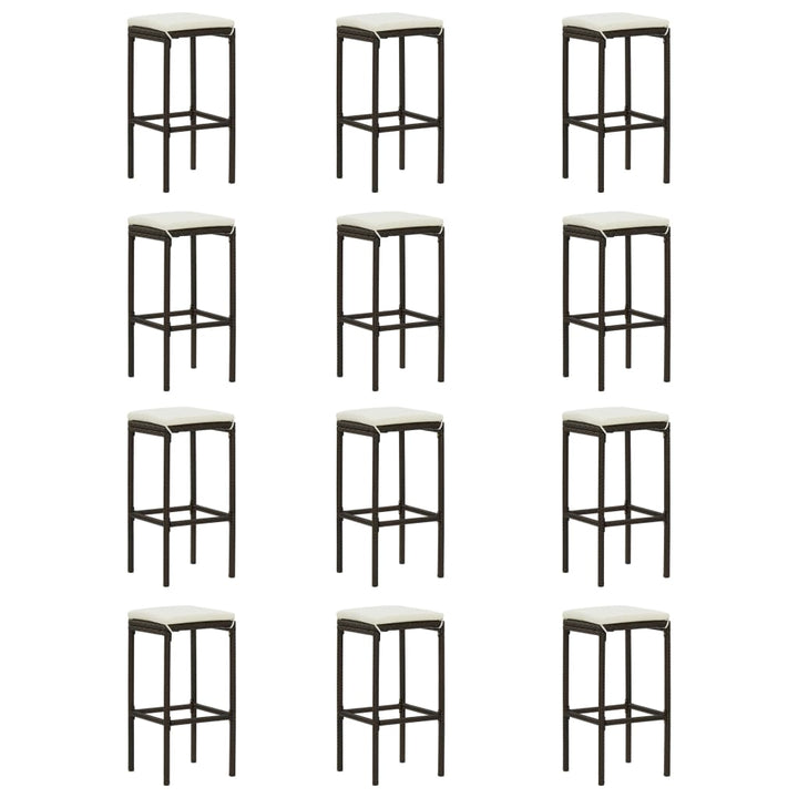 Ensemble De Bar De Jardin 16 Pcs Coussins Résine Tressée
