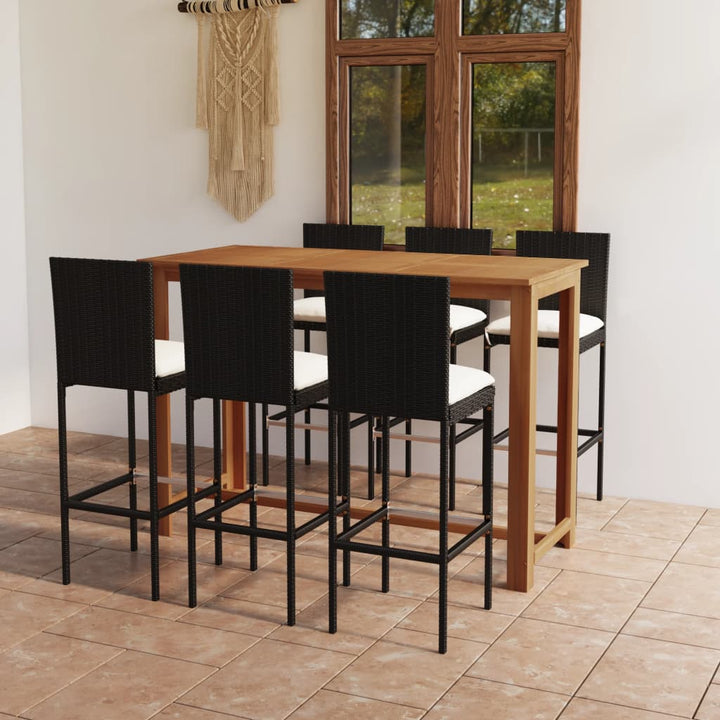 Ensemble De Bar De Jardin 7 Pcs Avec Coussins