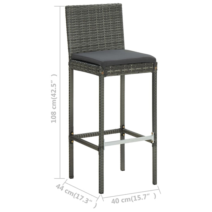 Ensemble De Bar De Jardin 7 Pcs Avec Coussins