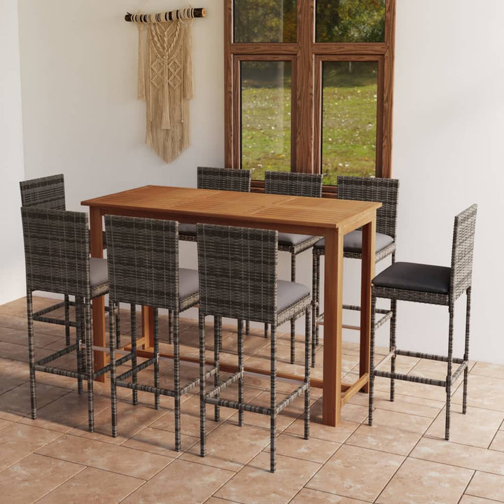 Ensemble De Bar De Jardin 7 Pcs Avec Coussins