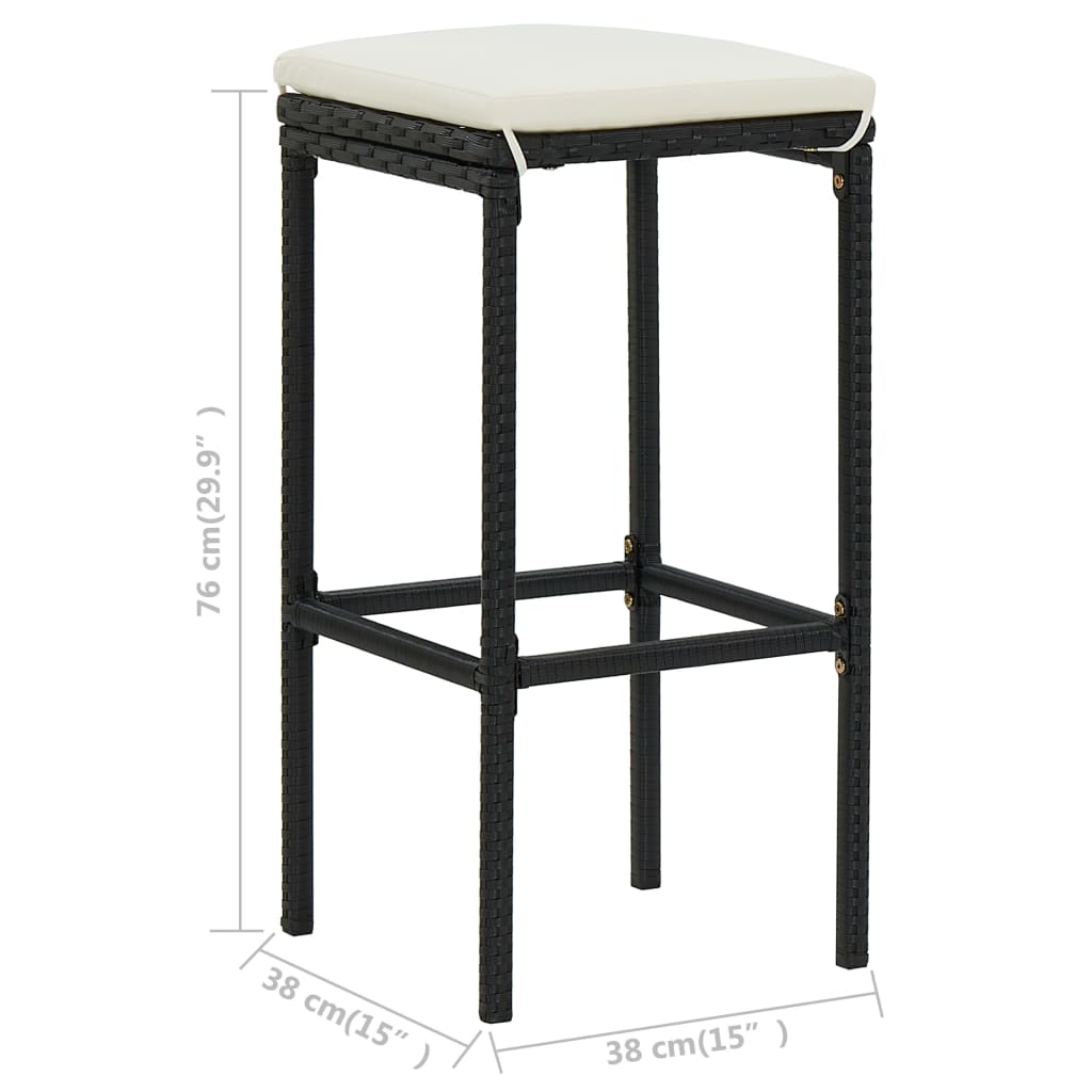 Ensemble De Bar De Jardin Avec Coussins 7 Pcs