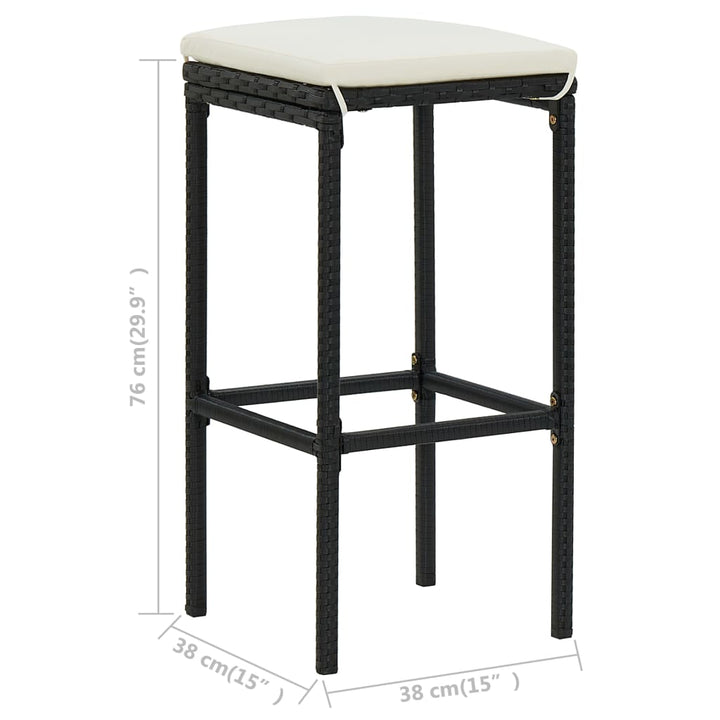 Ensemble De Bar De Jardin Avec Coussins 7 Pcs