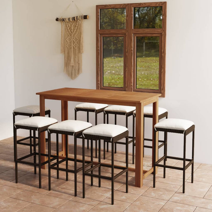 Ensemble De Bar De Jardin Avec Coussins 7 Pcs