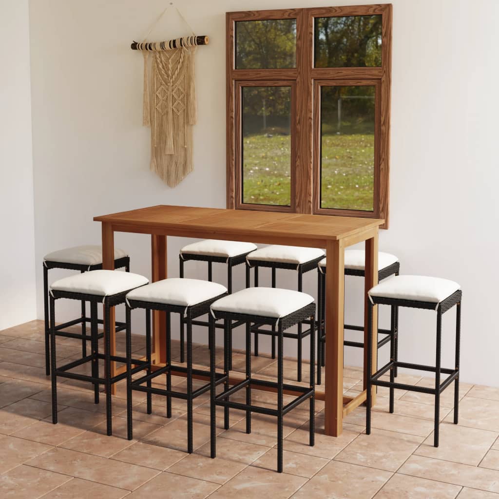 Ensemble De Bar De Jardin Avec Coussins 7 Pcs