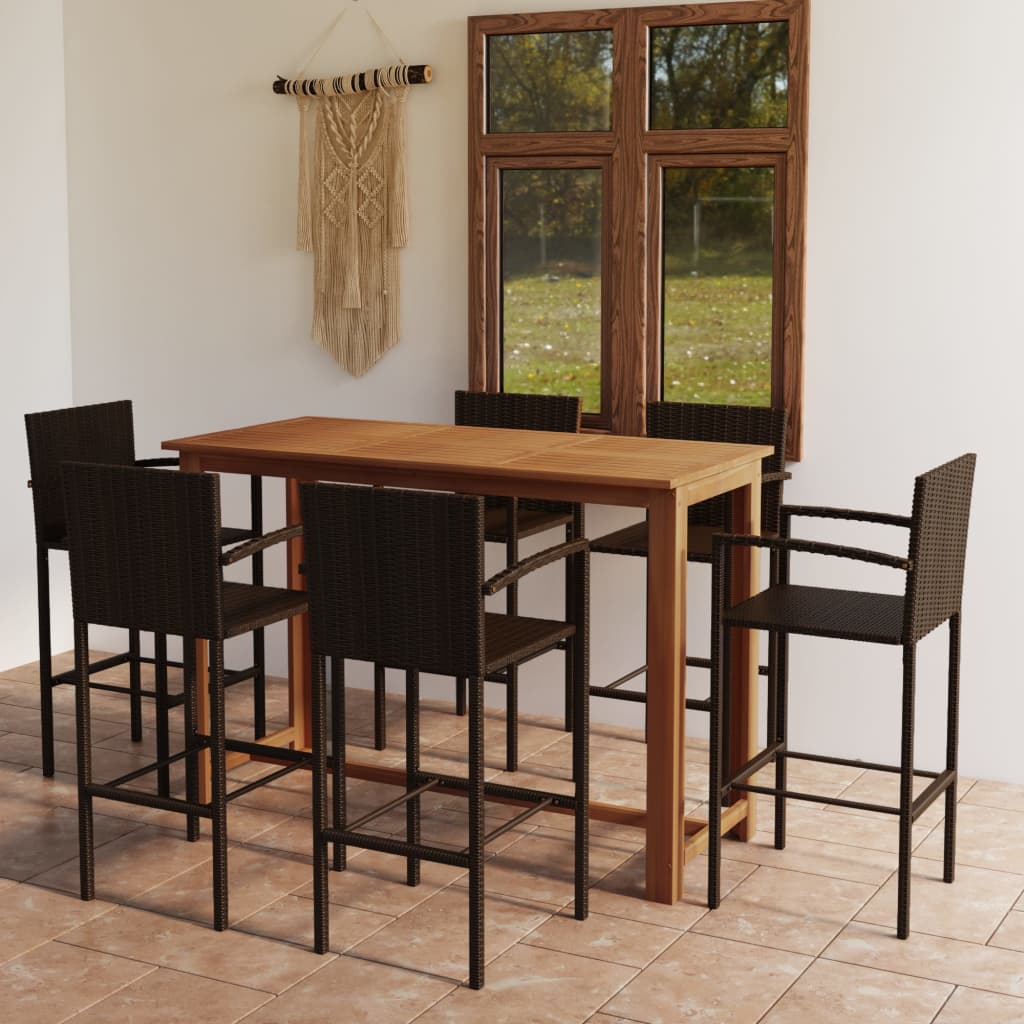 Ensemble De Bar De Jardin 7 Pcs