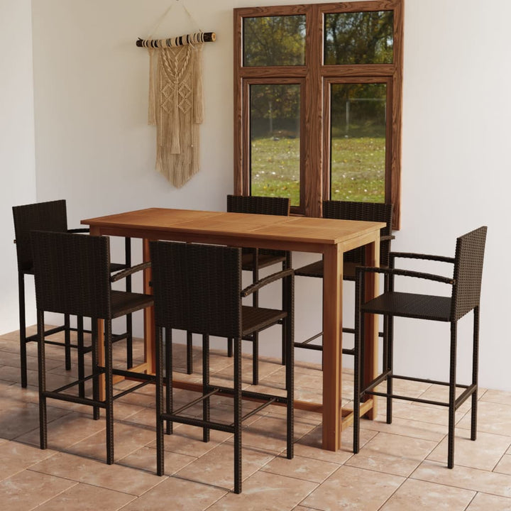 Ensemble De Bar De Jardin 7 Pcs