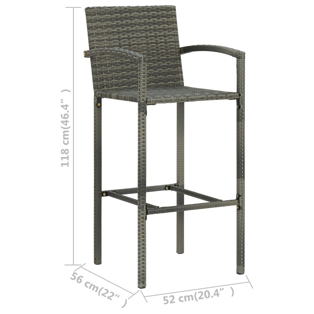 Ensemble De Bar De Jardin 7 Pcs