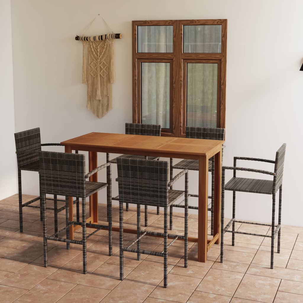 Ensemble De Bar De Jardin 7 Pcs