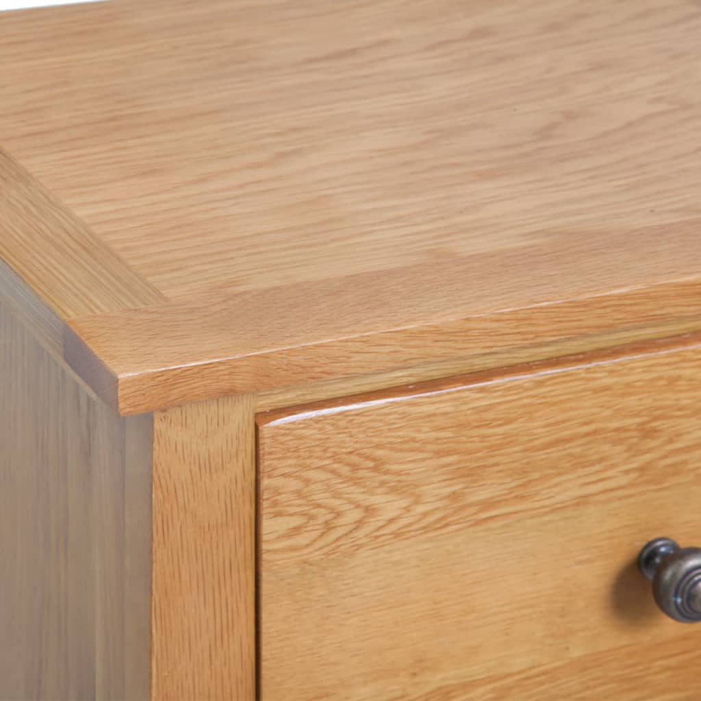 Commode Haute 45X32X110 Cm Bois De Chêne Massif Gris Clair