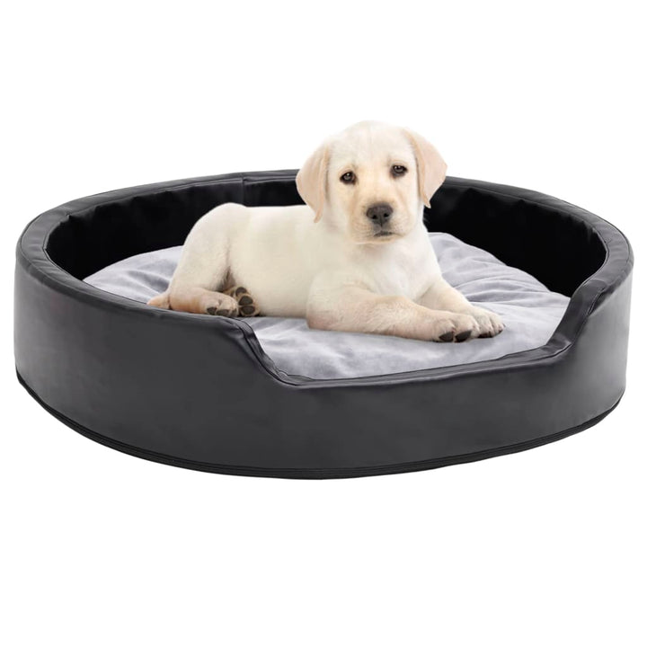 Lit Pour Chiens Noir Et Peluche Et Similicuir