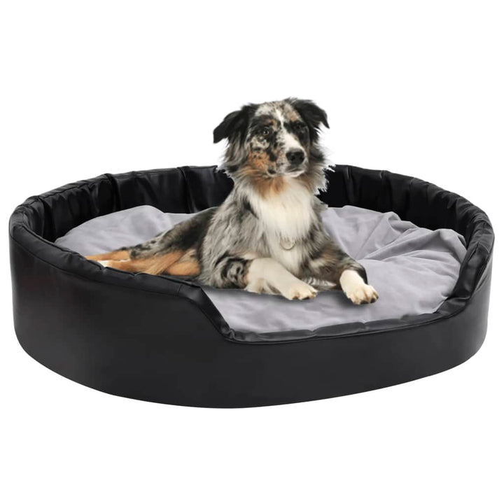 Lit Pour Chiens Noir Et Peluche Et Similicuir